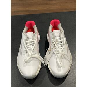 Women’s Sz 7.5 Adidas AdiZero ZG IH9889 White Silver Red Spikeless Golf Shoes